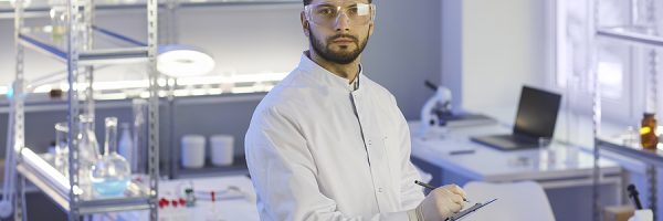 Portrait Of Serious Researcher Conducting Scientific Research In