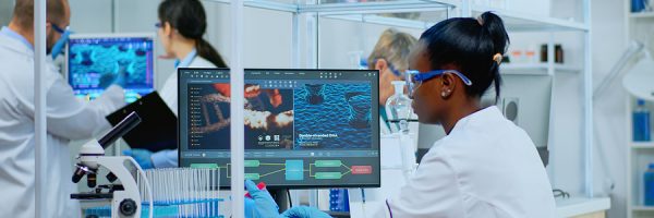 Black Woman Researcher Carrying Out Scientific Research In Equip