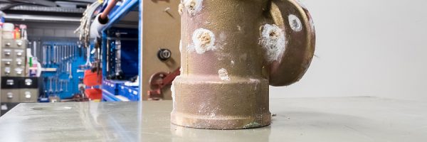 A Calcified And Knocked Out By Lead In The Yellow Copper Tee For